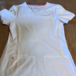 White scrub top